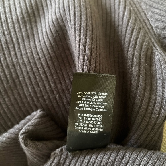 Aritzia Babaton Kitano Ribbed Sweater Gray Wool Blend Cross Back Size M - Picture 7 of 7